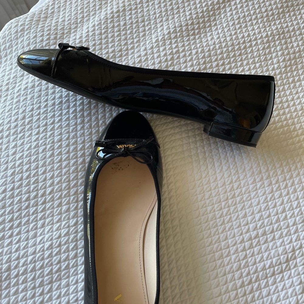 Prada black patent ballet flats